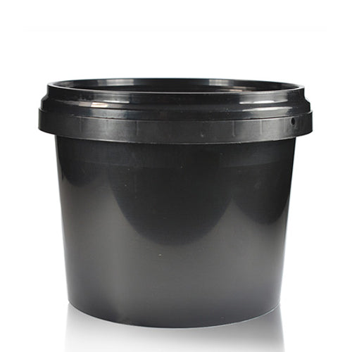 1L Black Plastic Bucket And T/E Lid (D)