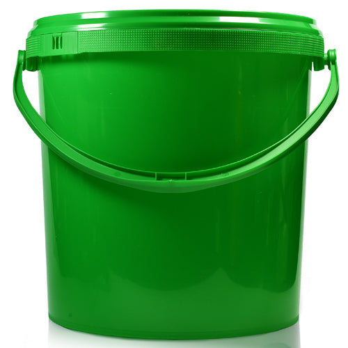 10L Green Bucket With Green Handle & T/E Lid