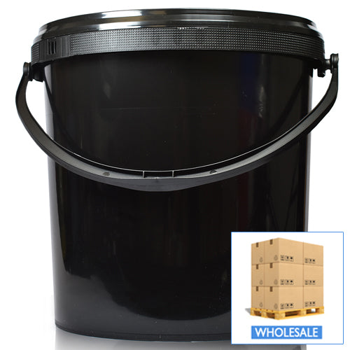 10L Black Bucket With Black Handle & T/E Lid (Wholesale)