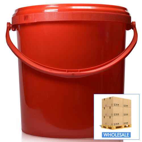 10L Red Bucket With Red Handle & T/E Lid (Wholesale)