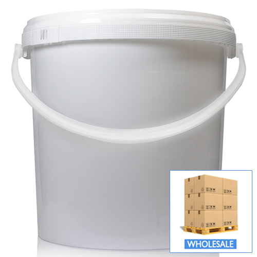 10L White Bucket With Handle & T/E Lid (Wholesale)