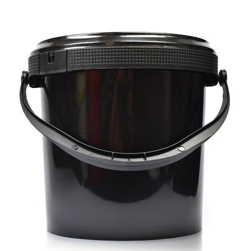 1L Black Bucket With Black Handle & T/E Lid