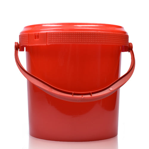 1L Red Bucket With Red Handle & T/E Lid