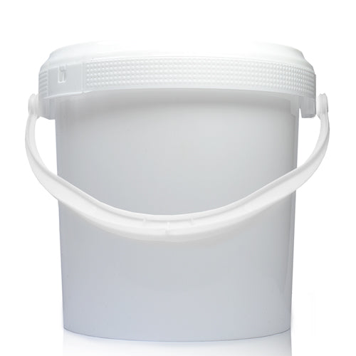 1L White Bucket With Handle & T/E Lid