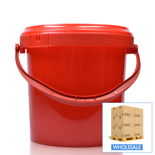 1L Red Bucket With Red Handle & T/E Lid (Wholesale)