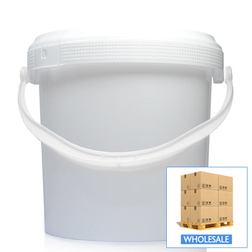 1L White Bucket With Handle & T/E Lid (Wholesale)