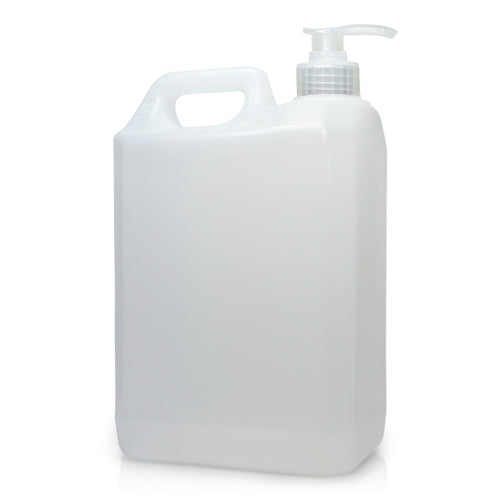 2.5 Litre Natural Plastic Jerry Can & 38mm Natural Lotion Pump