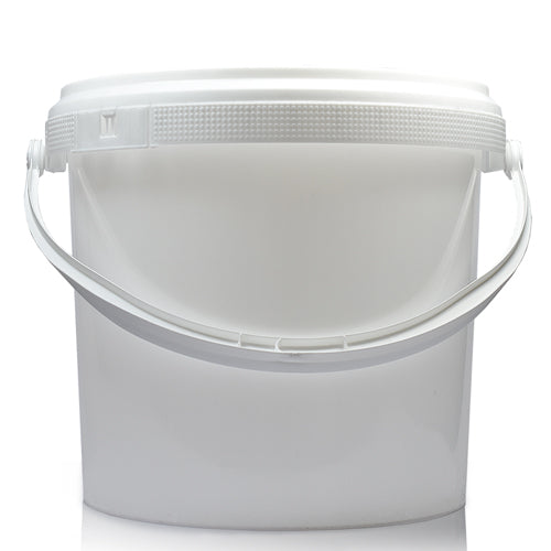 2.5L White Bucket With Handle & T/E Lid