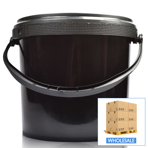 2.5L Black Bucket With Black Handle & T/E Lid (Wholesale)