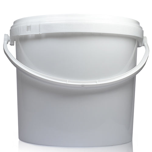 5L White Bucket With Handle & T/E Lid