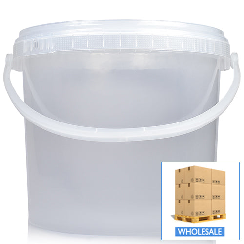5L Natural Bucket With Handle & T/E Lid (Wholesale)