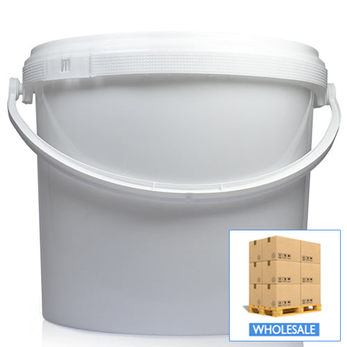 5L White Bucket With Handle & T/E Lid (Wholesale)