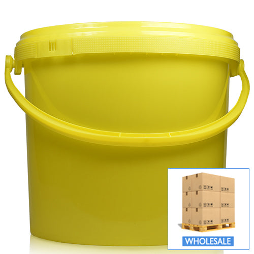 5L Yellow Bucket With Yellow Handle & T/E Lid (Wholesale)